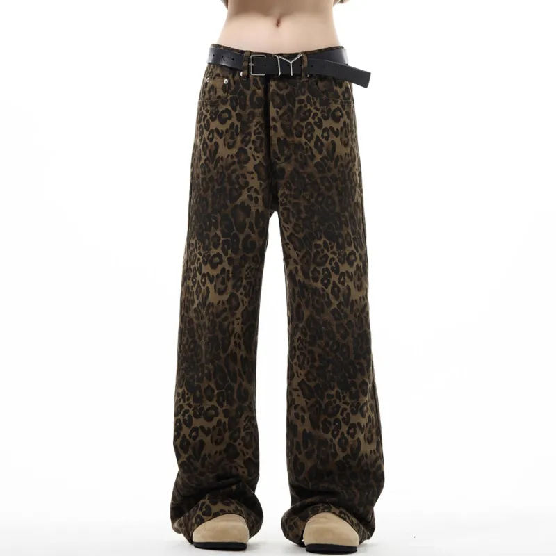 SOCKKEY Jeans Unisex Leopard Print-4