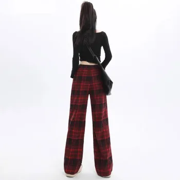 SOCKKEY Casual Pants Unisex Burgundy