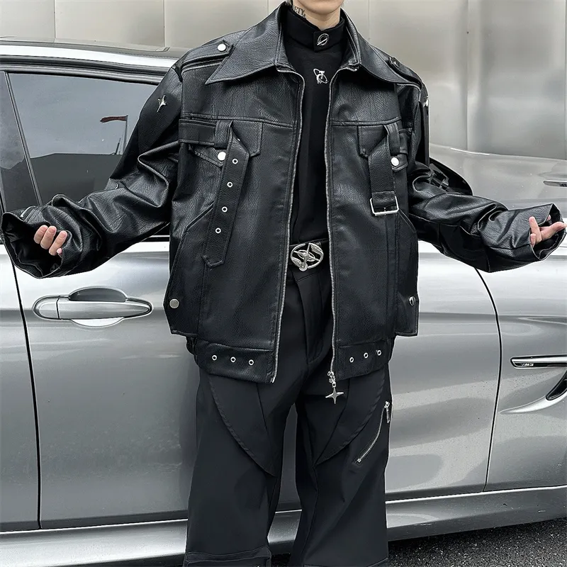 SOCKKEY Leather Jacket Coat Unisex-5