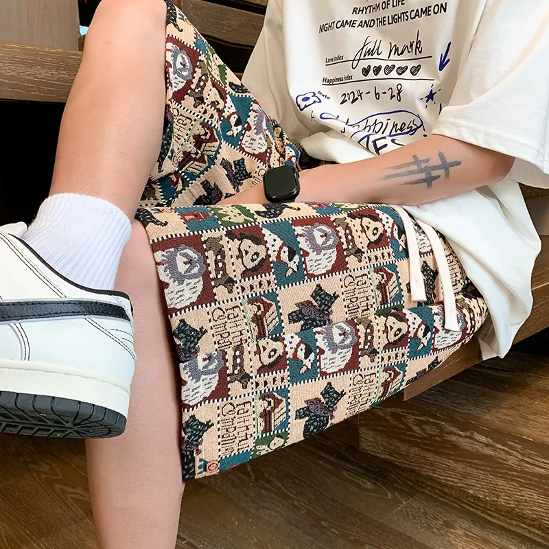 SOCKKEY Casual Shorts Unisex Embroidery Dog-4