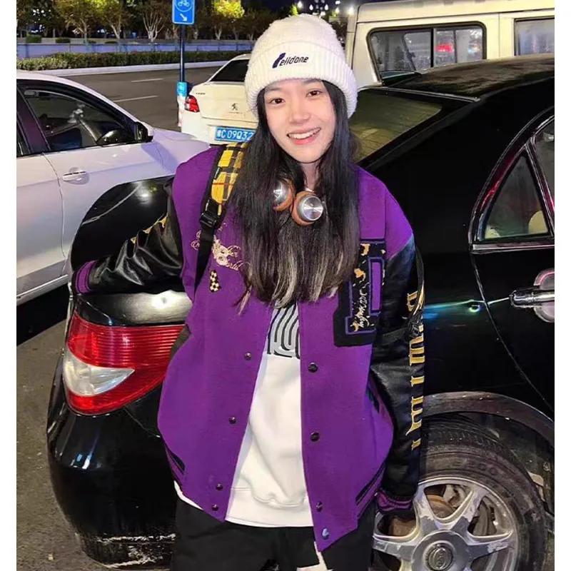 SOCKKEY Baseball Jacket Unisex Purple-3
