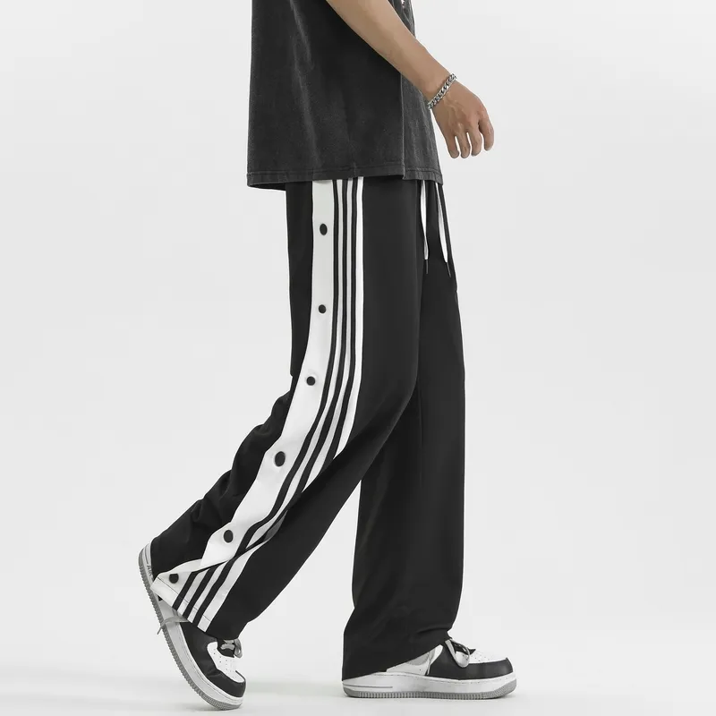 SOCKKEY Casual Pants Unisex Black With Semi Open Buckle Style-11