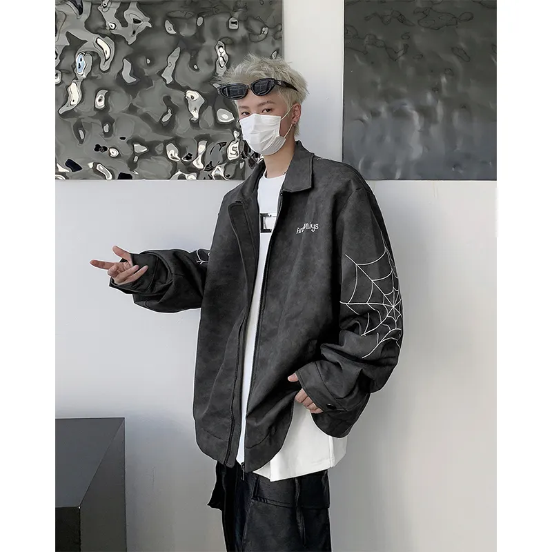 SOCKKEY Leather Jacket Unisex Black Gray Color-2