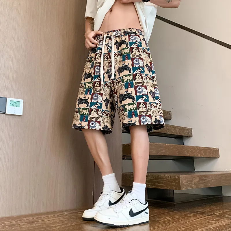 SOCKKEY Casual Shorts Unisex Embroidery Dog-3