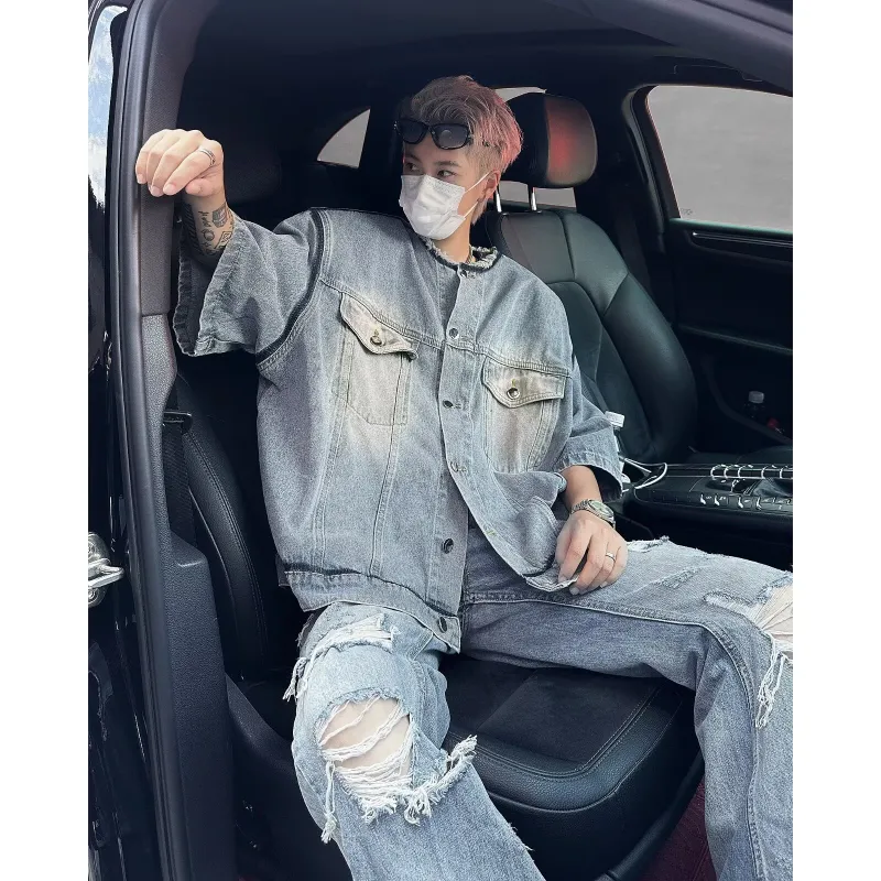 SOCKKEY Denim Jackets Unisex Blue-3