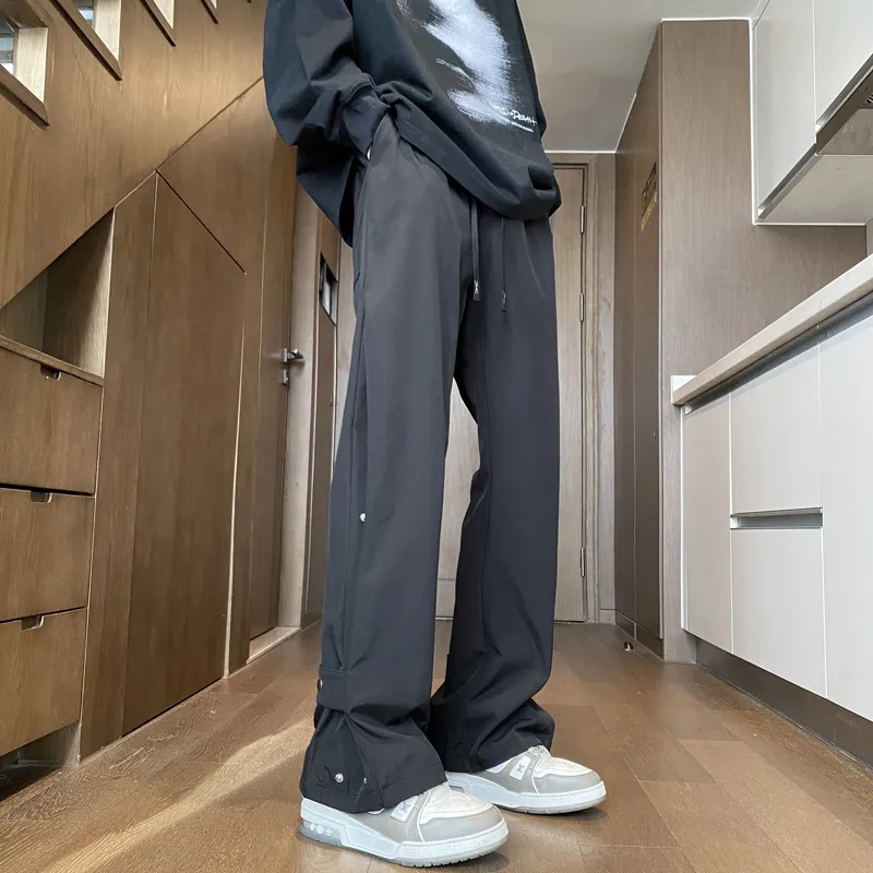 PAINT STAIN Casual Pants Unisex Black-7