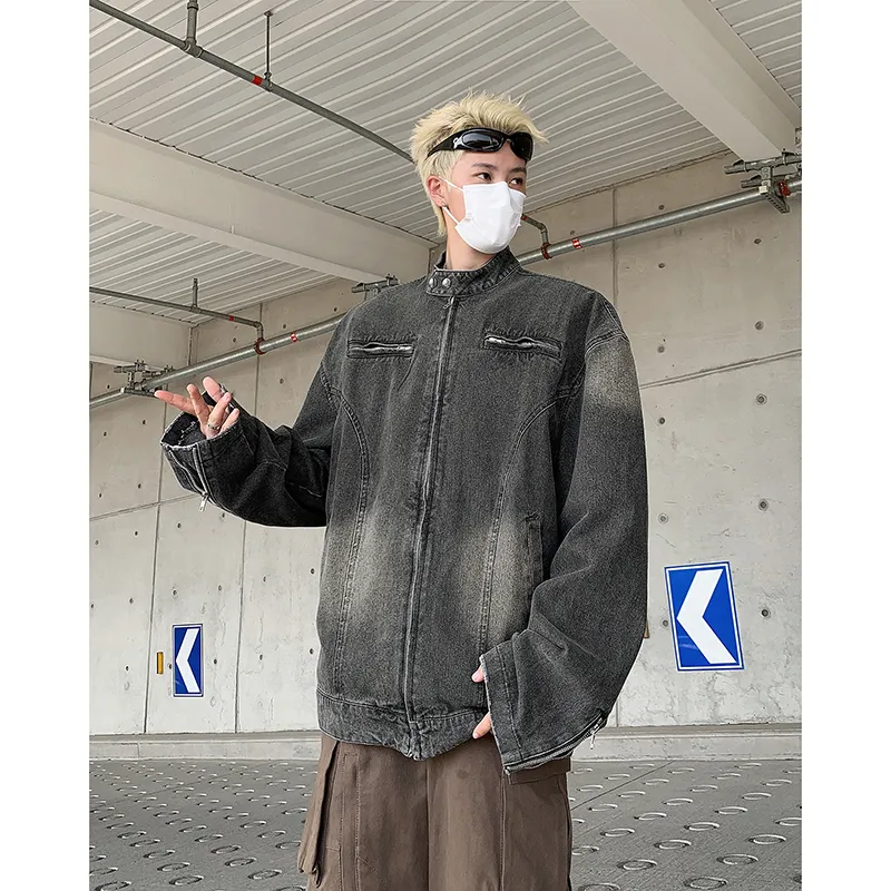 SOCKKEY Denim Jacket Unisex Black Gray Color-1