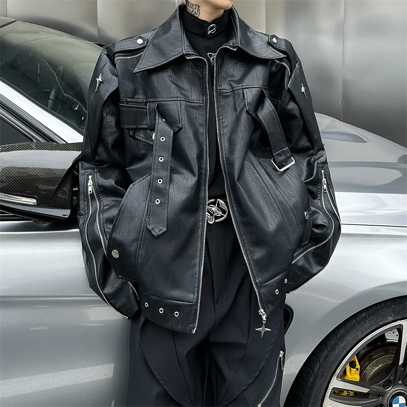 SOCKKEY Leather Jacket Coat Unisex-4
