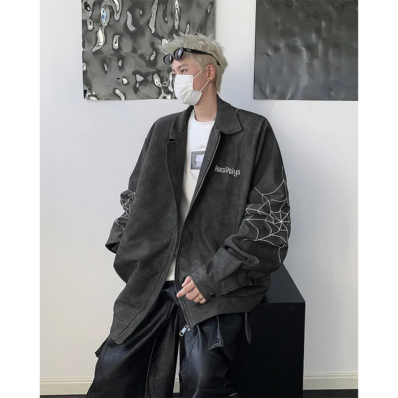 SOCKKEY Leather Jacket Unisex Black Gray Color-5
