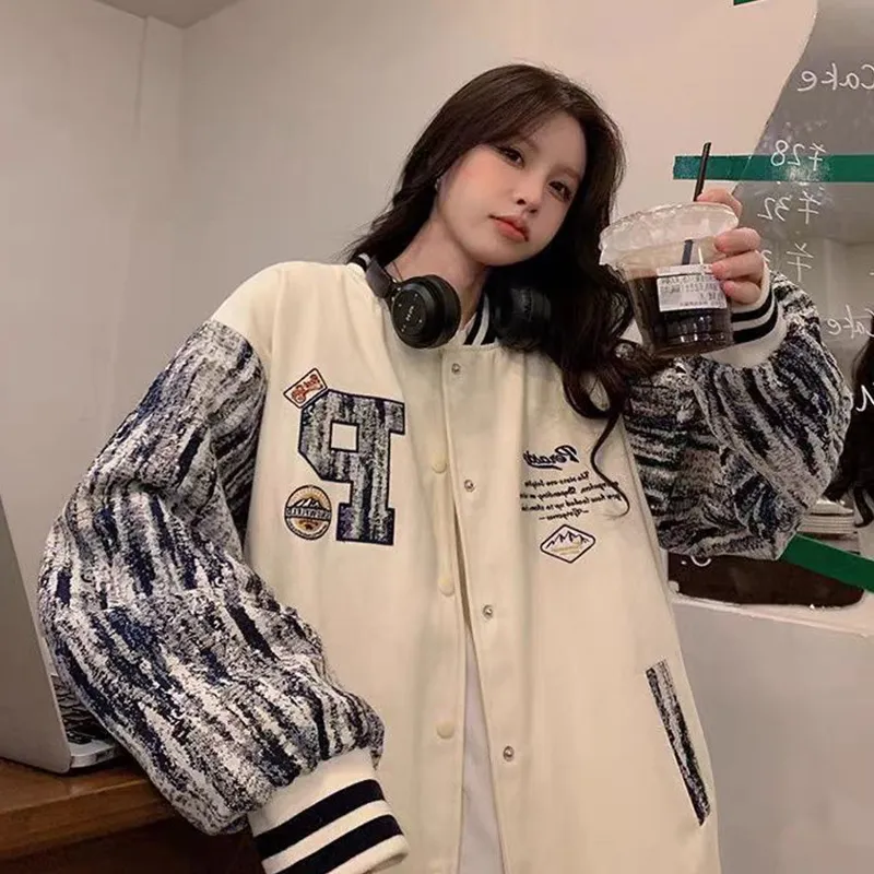 SOCKKEY Baseball Jacket Unisex Ecru-2