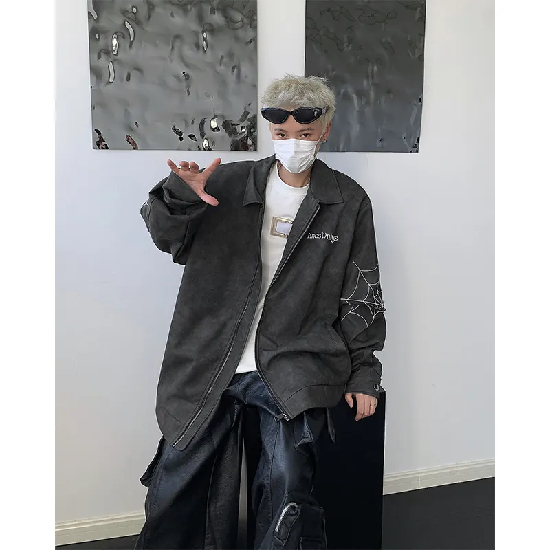 SOCKKEY Leather Jacket Unisex Black Gray Color-6