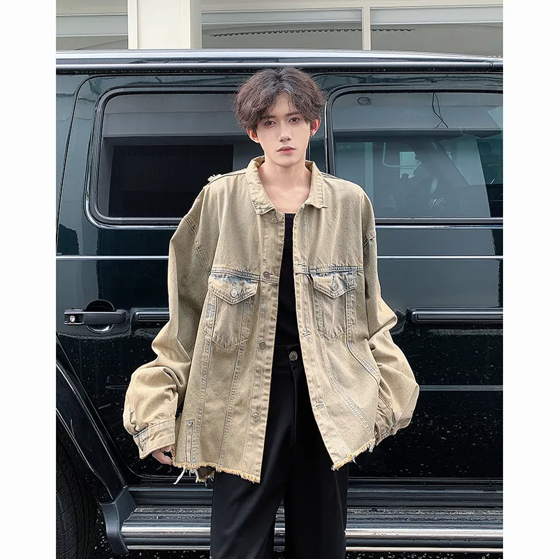 SOCKKEY Denim Jacket Unisex Yellow Mud-5