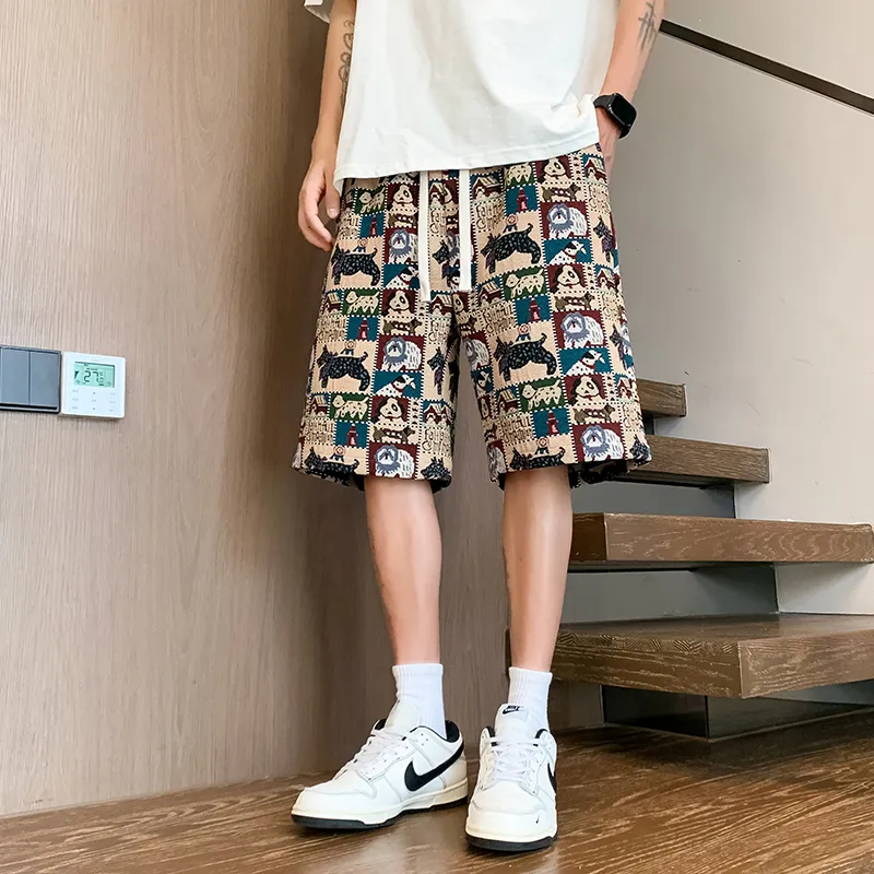 SOCKKEY Casual Shorts Unisex Embroidery Dog-2