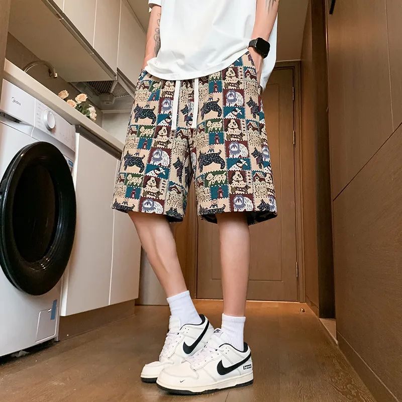 SOCKKEY Casual Shorts Unisex Embroidery Dog-5