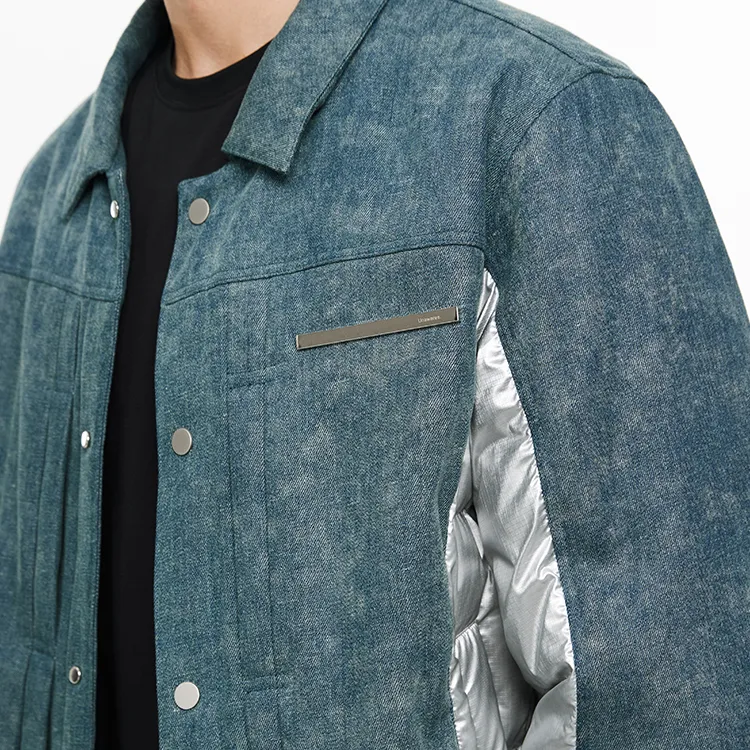Unawares. Puffer Jackets Unisex Denim Blue-3