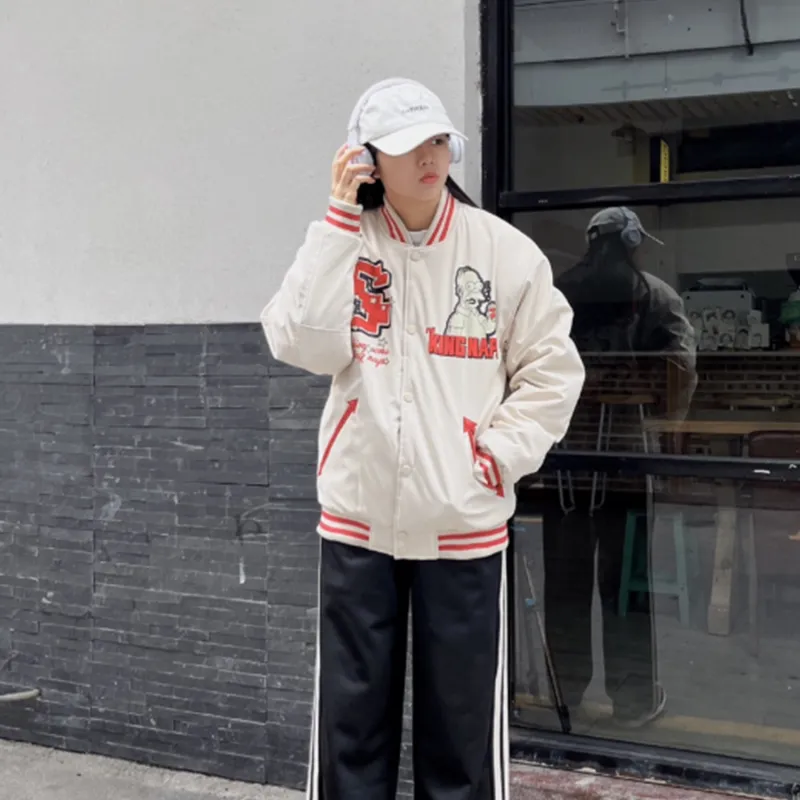 The Simpsons Puffer Jacket Coat Unisex Black-7
