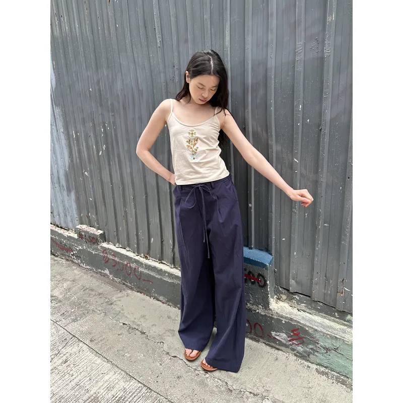 UNRETRO Casual Pants Women's Navy Blue-5