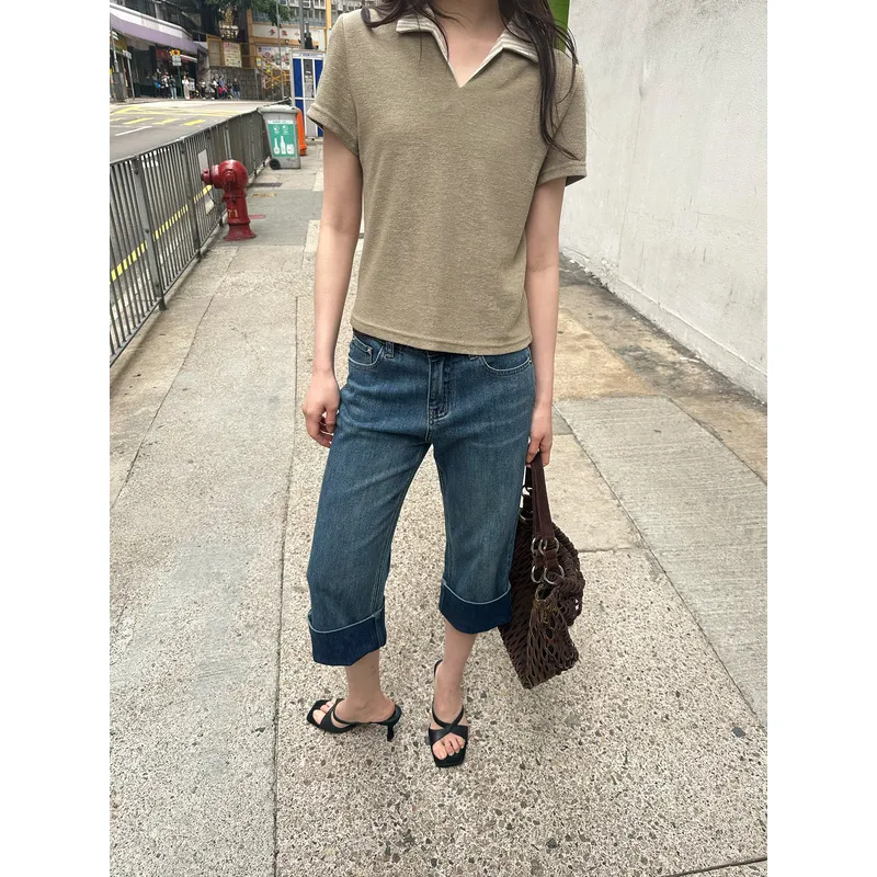 UNRETRO Polo Shirts Women's Light Coffee-3