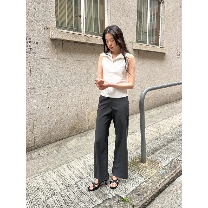 UNRETRO Suit Trousers Women's Dark Gray Stripes-2