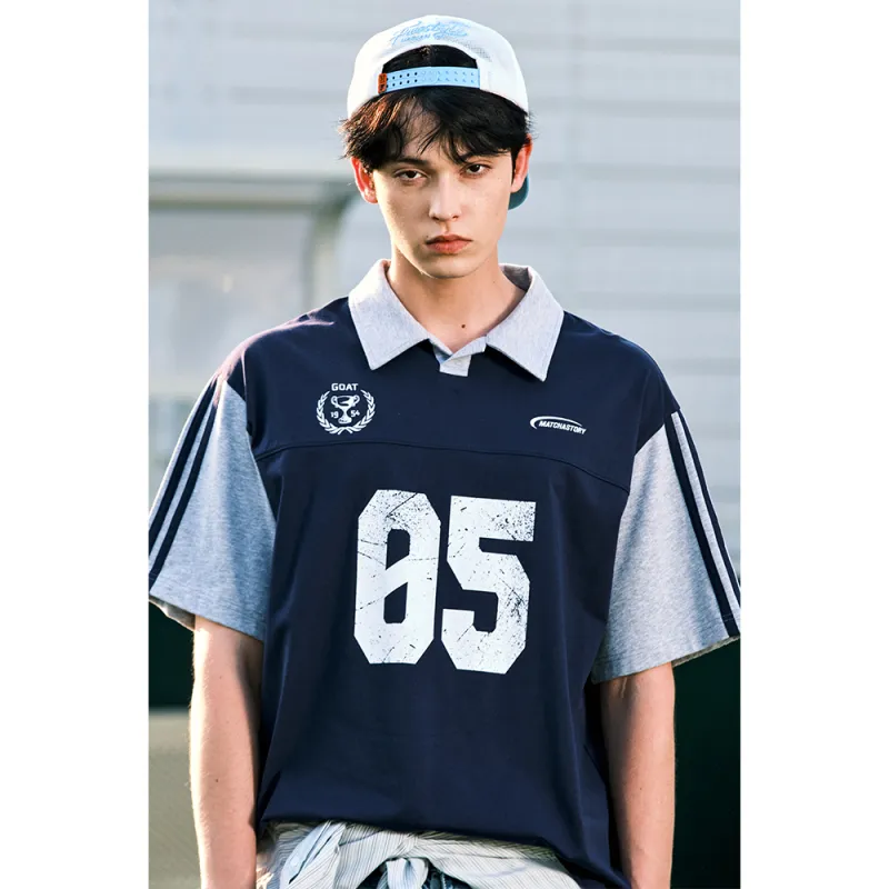 MATCHA STORY College Series Polo Shirt Unisex Navy Blue-2