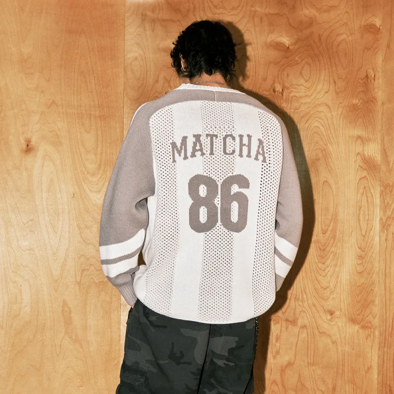 MATCHA STORY College Series Sweater Unisex Light Gray-2