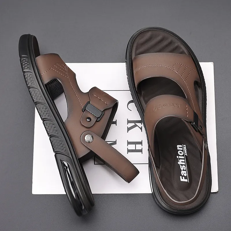 Bindu Beach Sandals Men Black, Brown-9