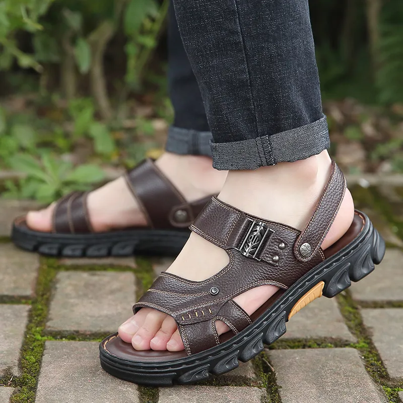 Bindu Beach Sandals Men Black/Brown-7