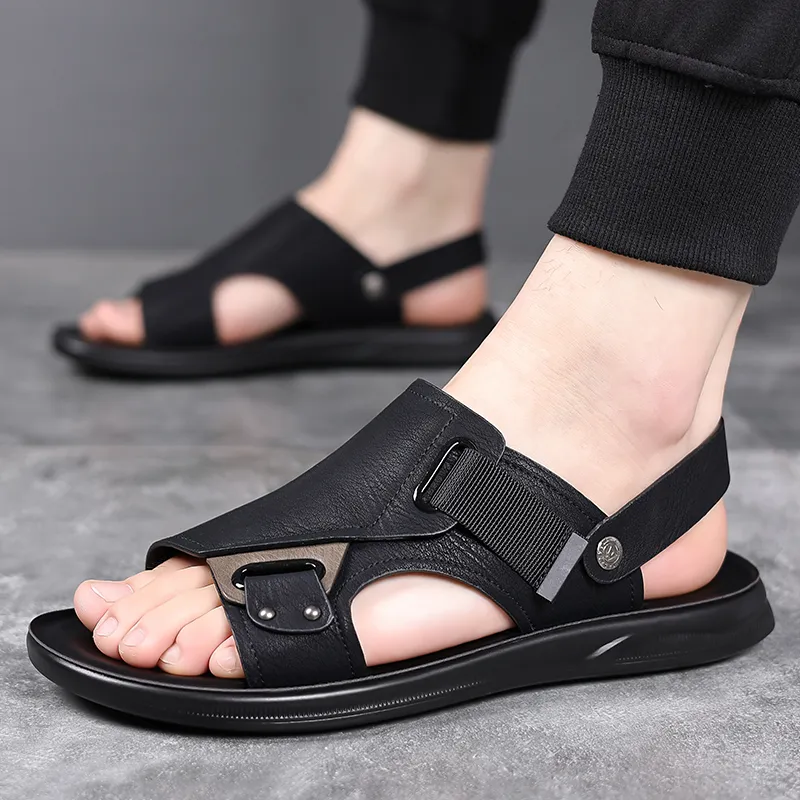 Bindu Beach Sandals Men Black/Brown-3
