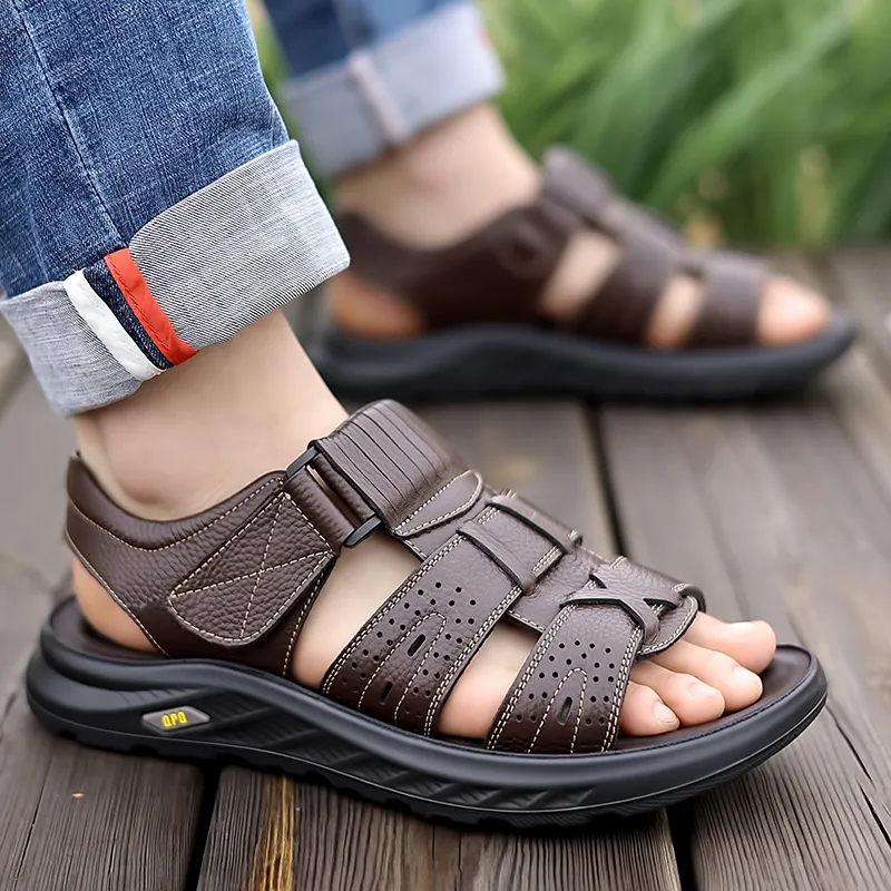 Bindu Beach Sandals Men Black/Brown-11