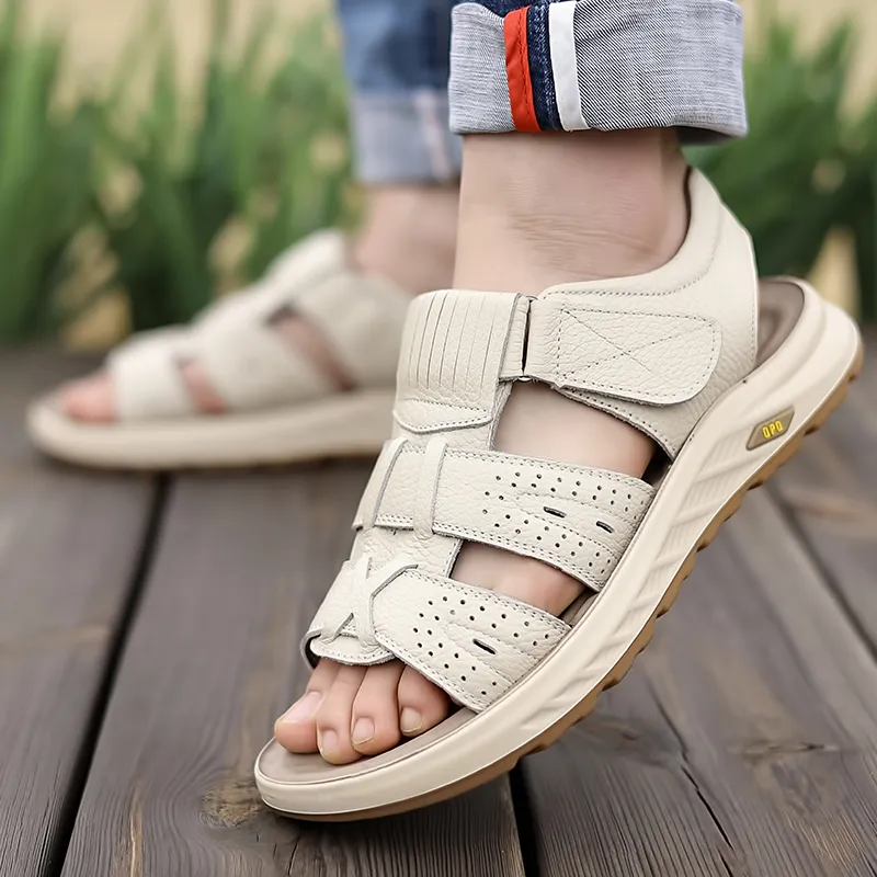 Bindu Beach Sandals Men Gray/Brown-16