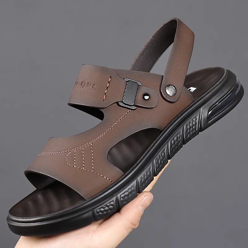 Bindu Beach Sandals Men Black, Brown-12