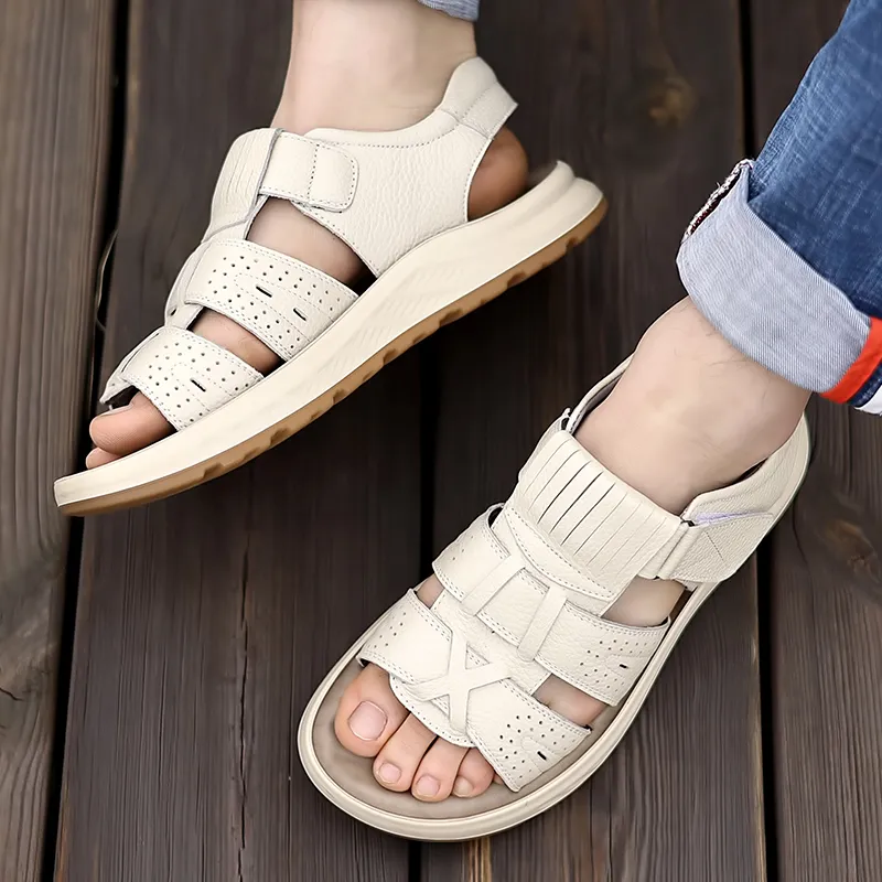 Bindu Beach Sandals Men Gray/Brown-14