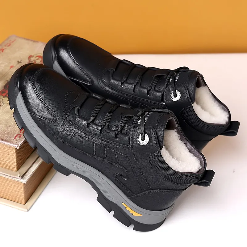 Bindu Abrasion Resistant Mid Top Casual Shoes Men's Black-7