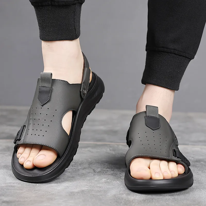 Bindu Beach Sandals Men Gray-10