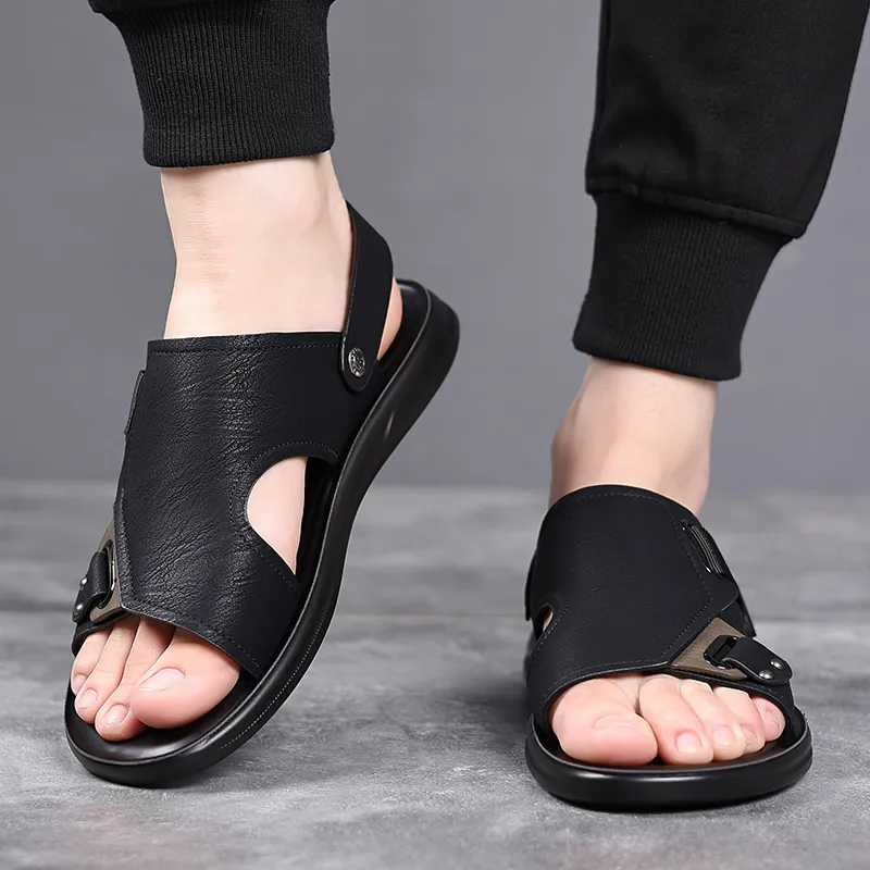 Bindu Beach Sandals Men Black/Gray-4