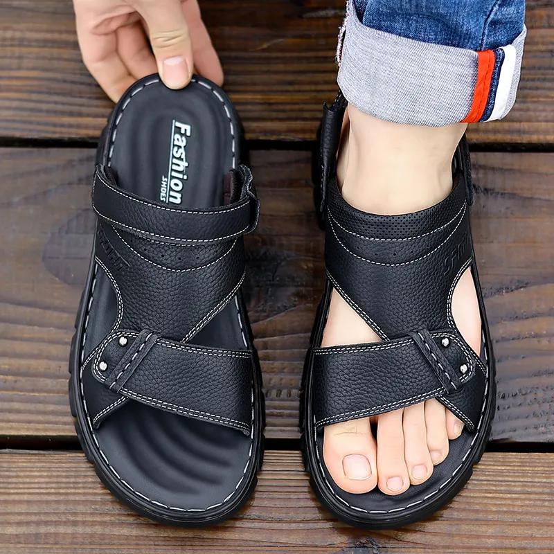 Bindu Beach Sandals Men Black/Brown-1