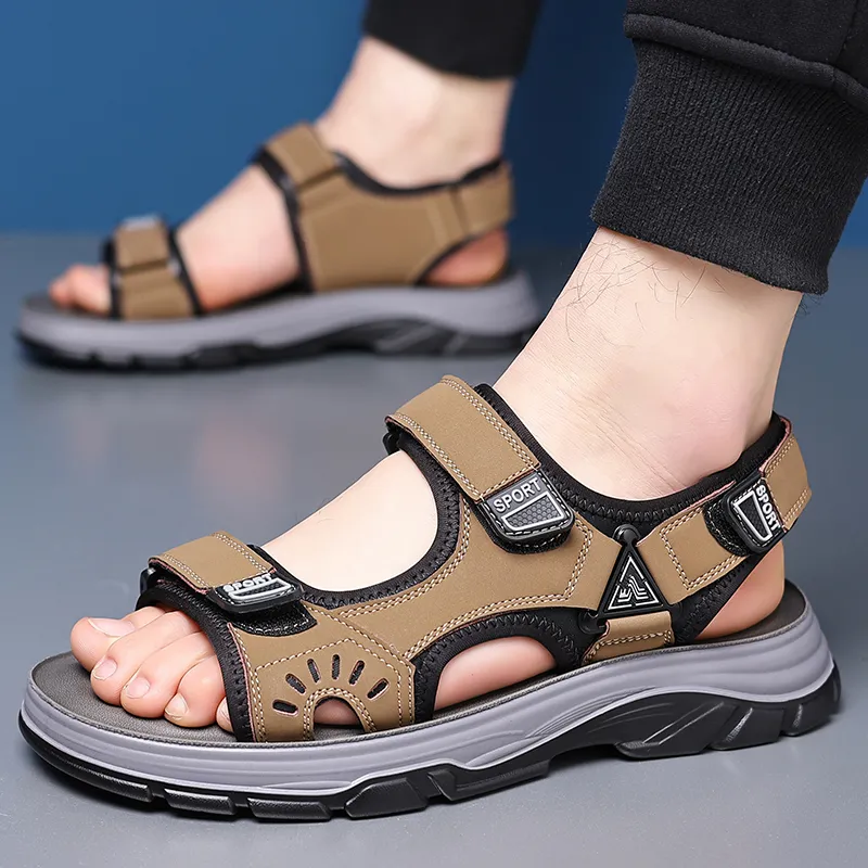 Bindu Beach Sandals Men Black/Khaki-4