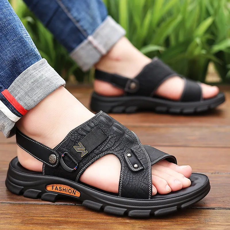 Bindu Beach Sandals Men Black/Brown-3