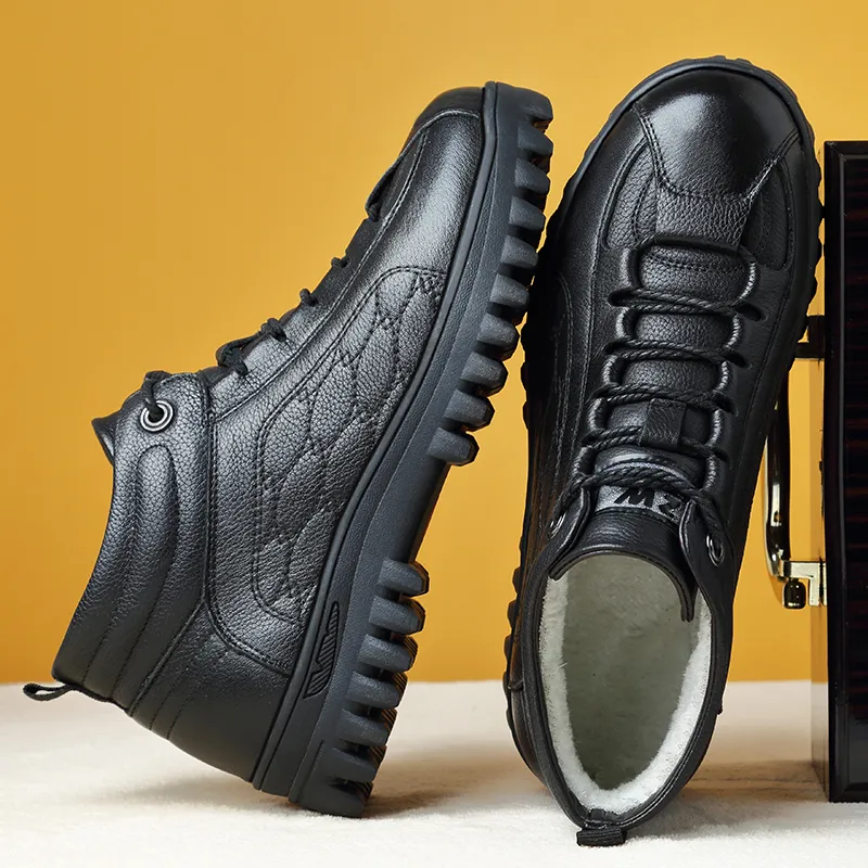 Bindu Casual Leather Shoes Men's Black-2