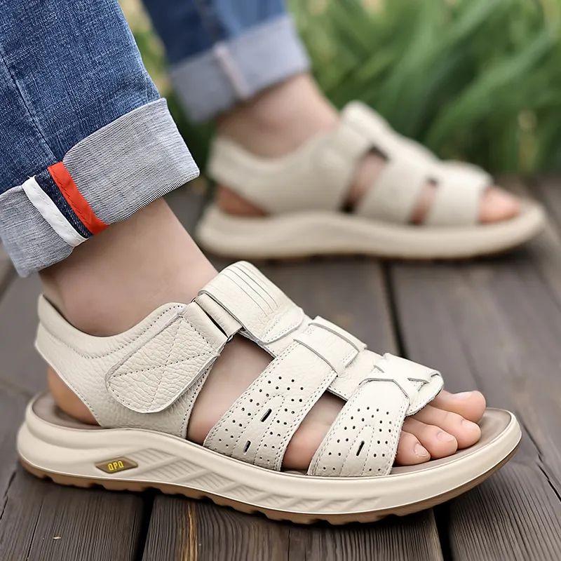 Bindu Beach Sandals Men Gray/Brown-15