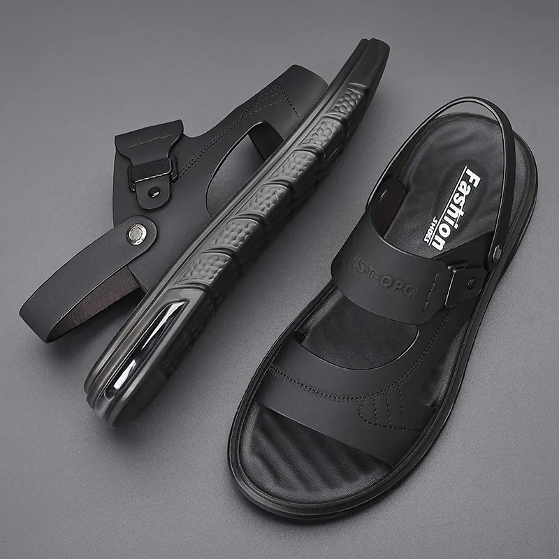 Bindu Beach Sandals Men Black, Brown-3