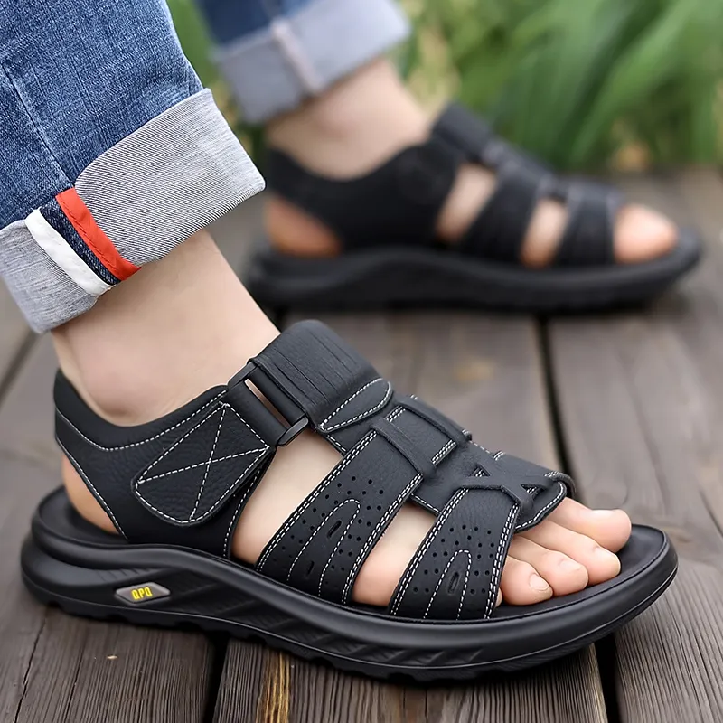 Bindu Beach Sandals Men Black/Brown-3