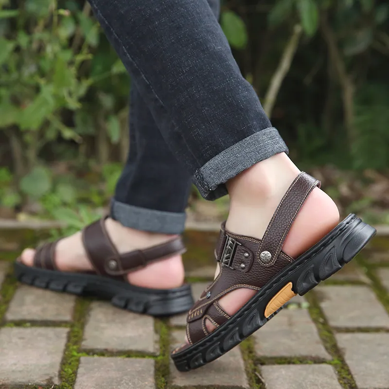 Bindu Beach Sandals Men Black/Brown-6