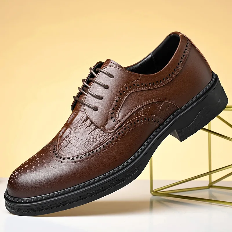 Bindu Dress Shoes Men Low Top Black/Brown-1
