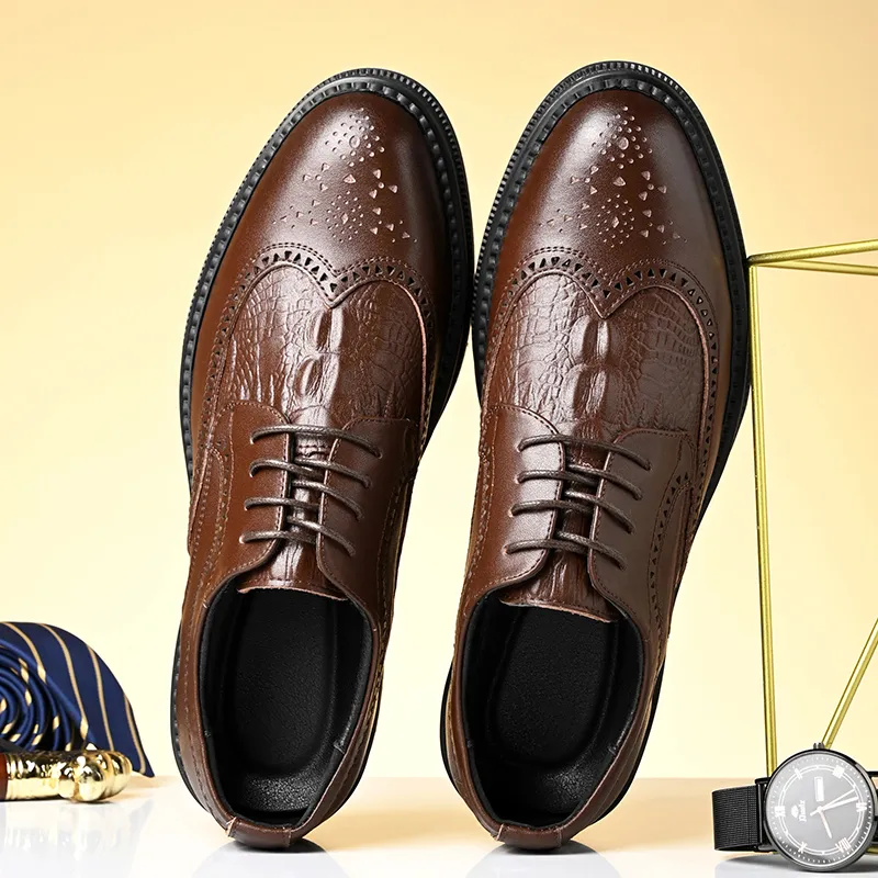 Bindu Dress Shoes Men Low Top Black/Brown-2