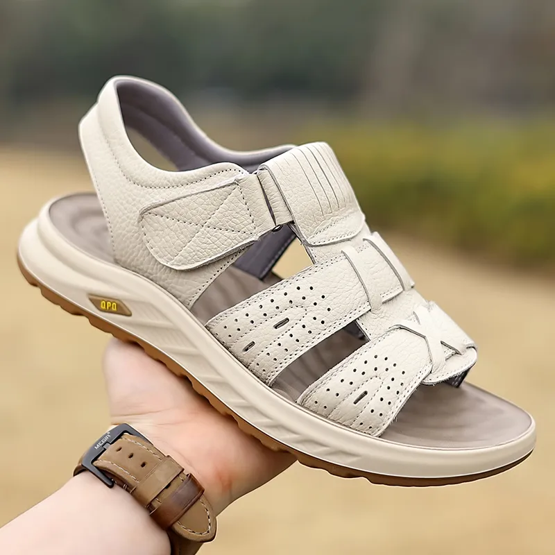 Bindu Beach Sandals Men Gray/Brown-17