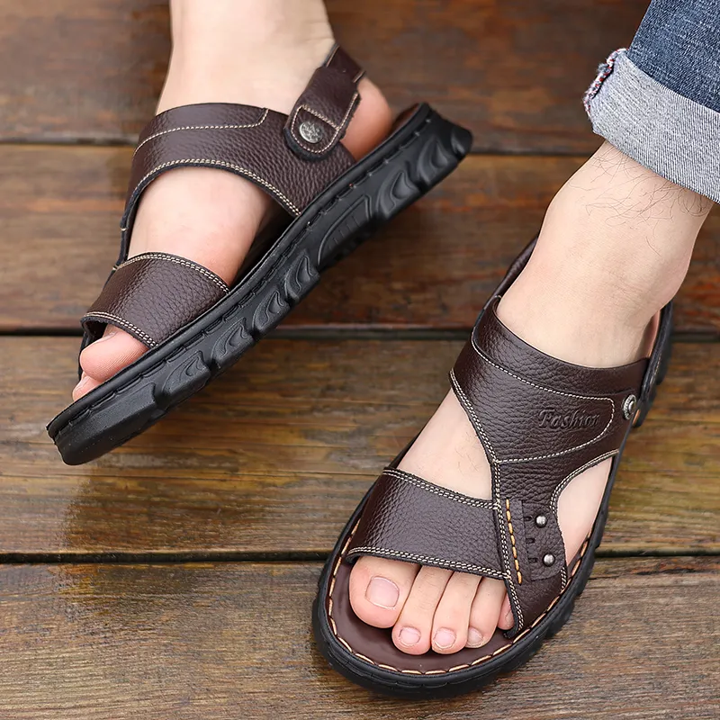 Bindu Beach Sandals Men Black/Brown-2