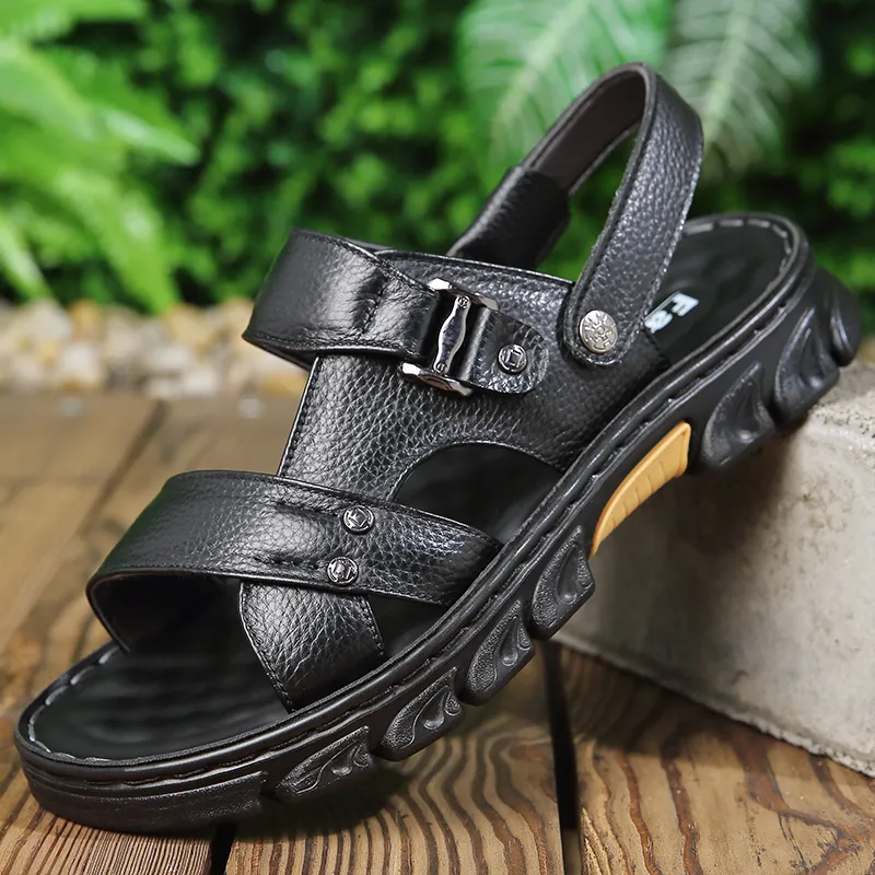 Bindu Beach Sandals Men Black/Brown-1