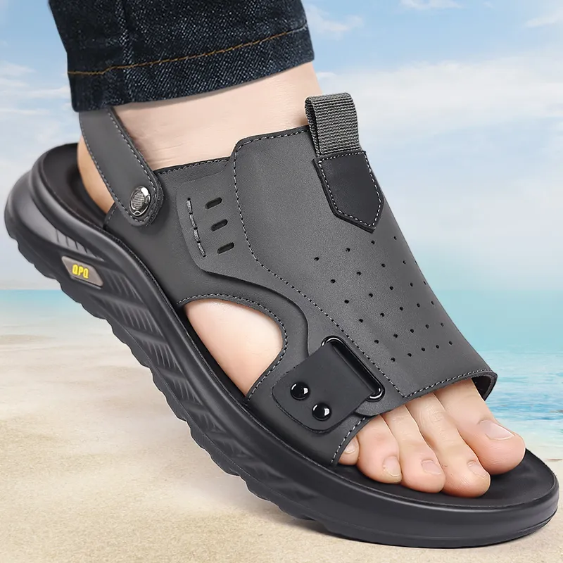 Bindu Beach Sandals Men Gray-11
