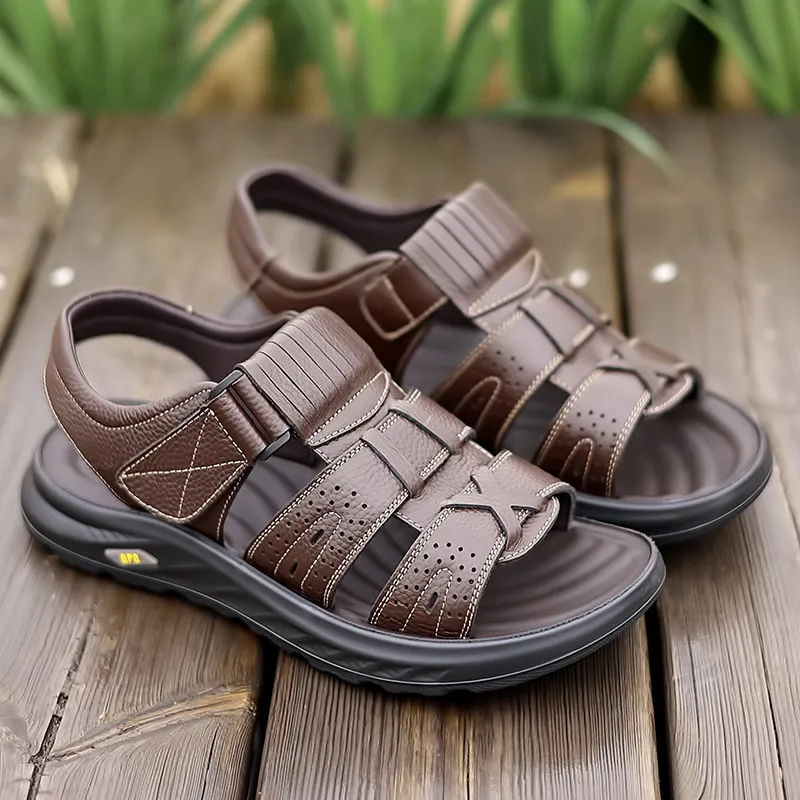 Bindu Beach Sandals Men Gray/Brown-11